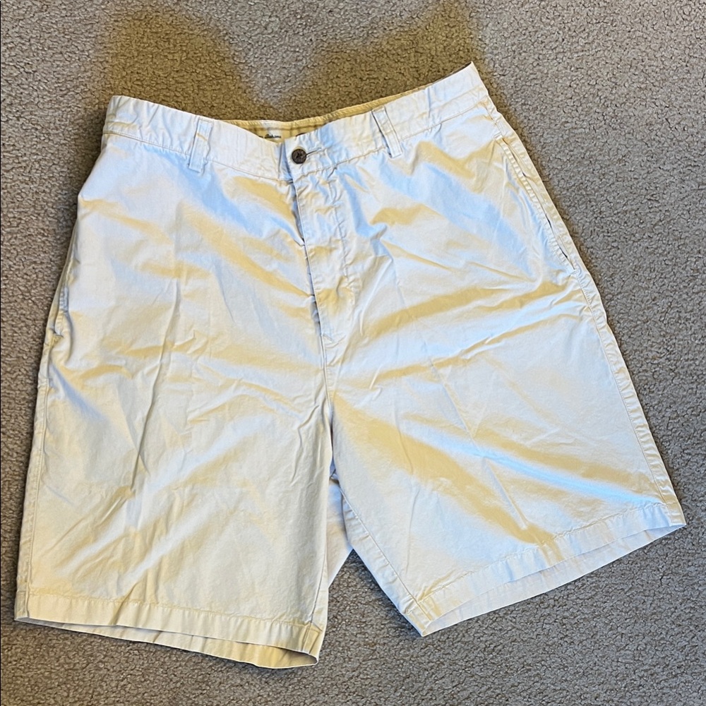 Tommy Bahama Men's Tan Flat-Front Cotton Shorts